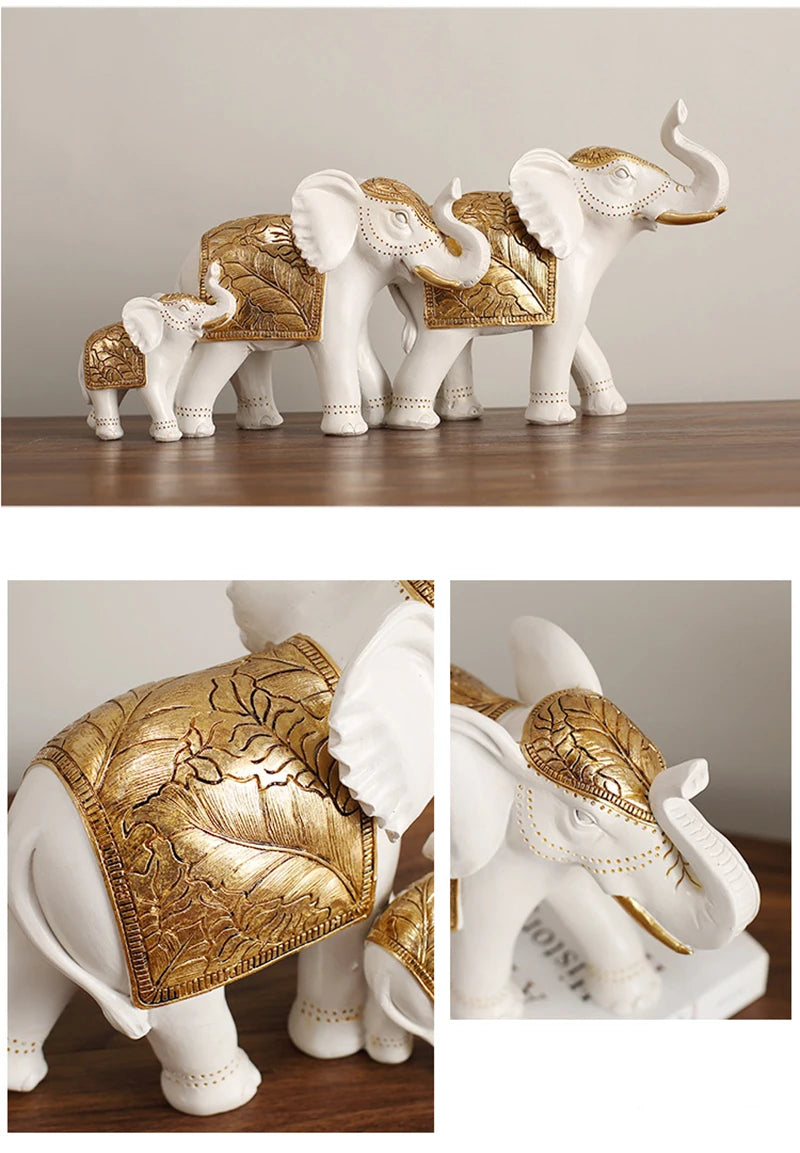 Resin Elephant Statue Elephant Figurine Sculpture Shelf Room Desk Table