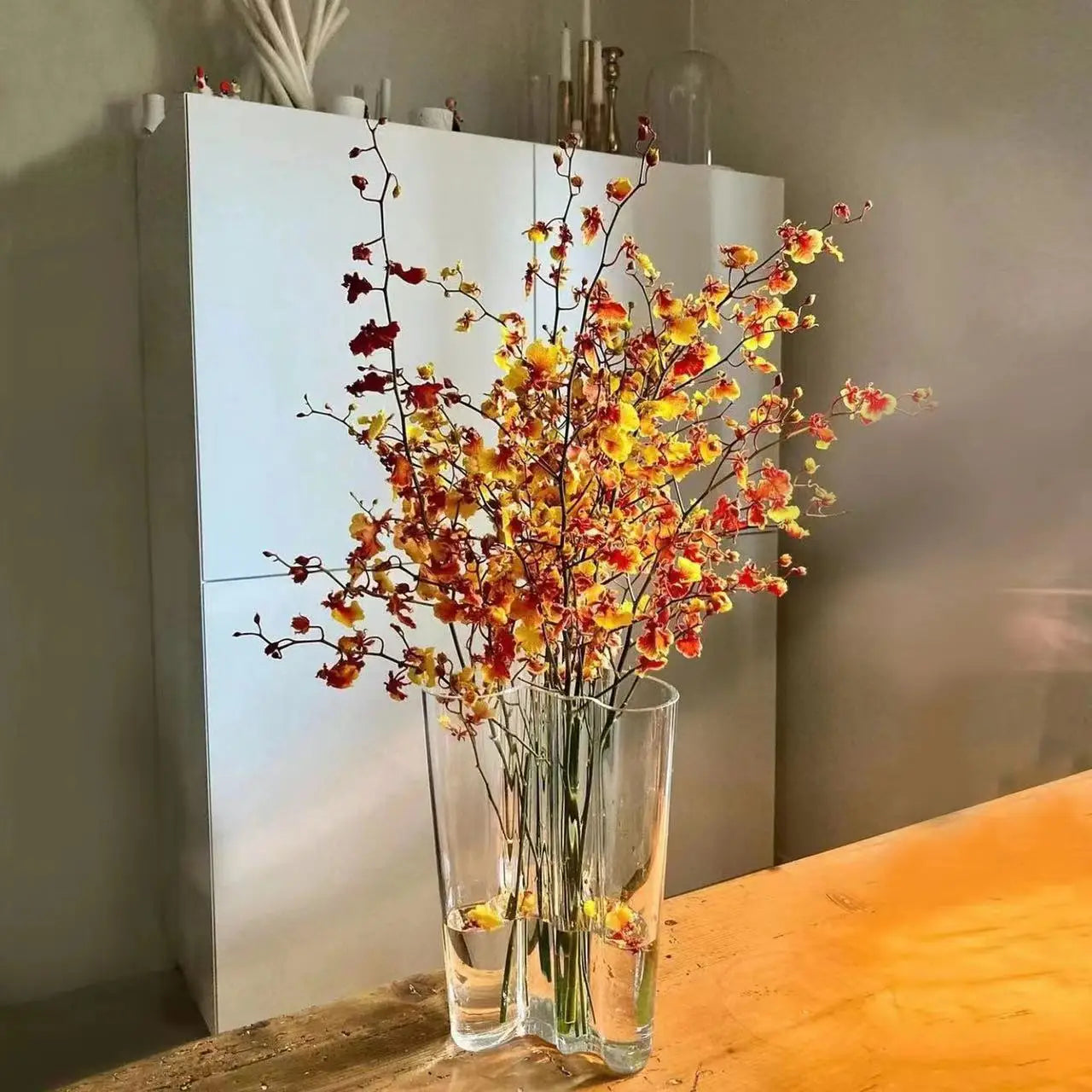 Green Glass Vase Modern Styel Transparent Flower Vase Floral