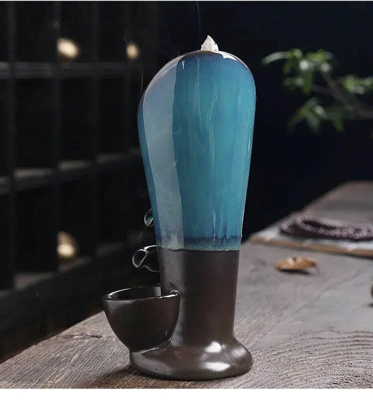 Ceramic Waterfall Incense Burner, Waterfall Incense Burner Holder,