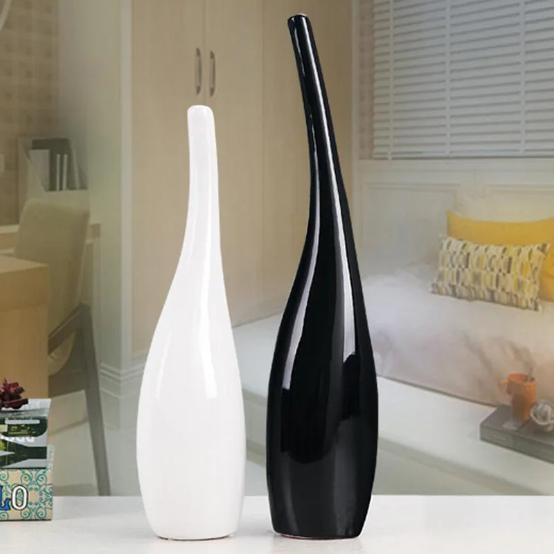 2Pcs Flower Vase Decoration Creative Home Ceramic Crafts Vases Art Ornaments
