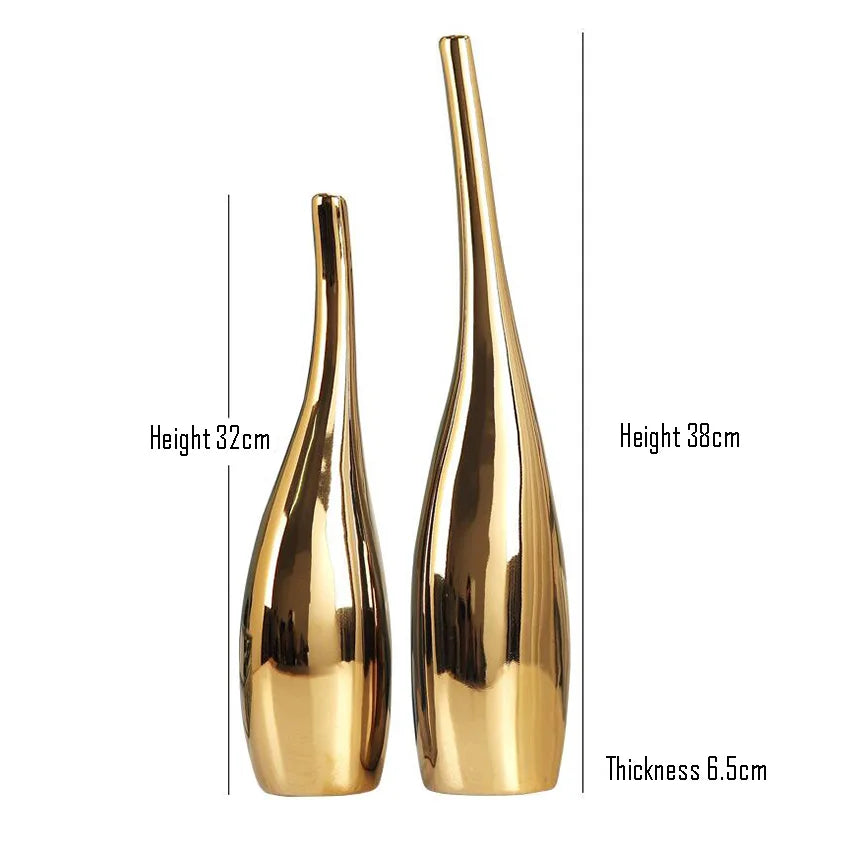 2Pcs Flower Vase Decoration Creative Home Ceramic Crafts Vases Art Ornaments