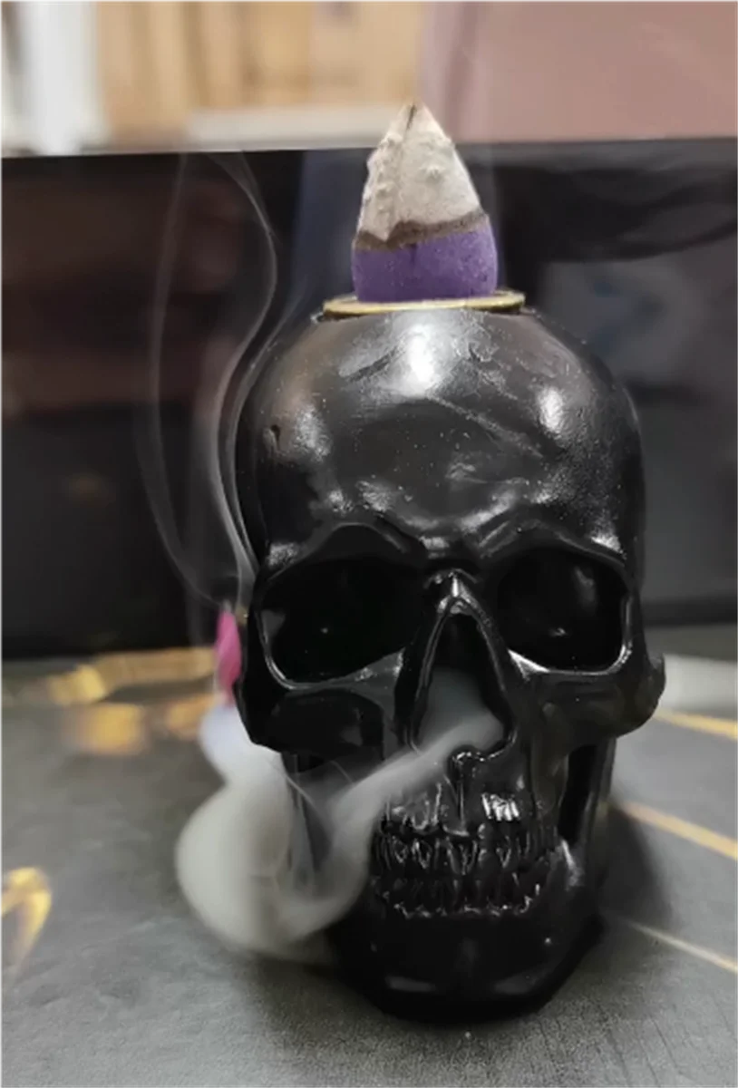 1 black skull incense burner bracket, reflux incense burner