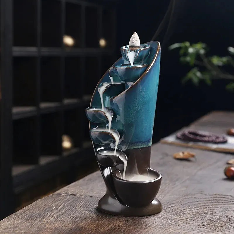 Ceramic Waterfall Incense Burner, Waterfall Incense Burner Holder,
