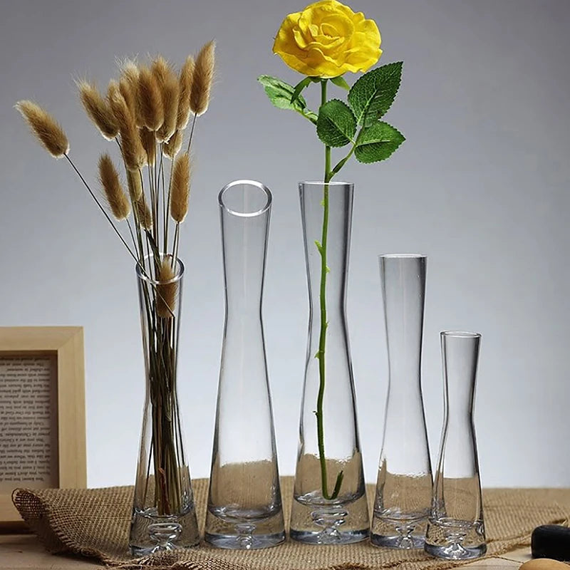 Transparent Glass Flower Vase Small Vase Hydroponics Plant Flower