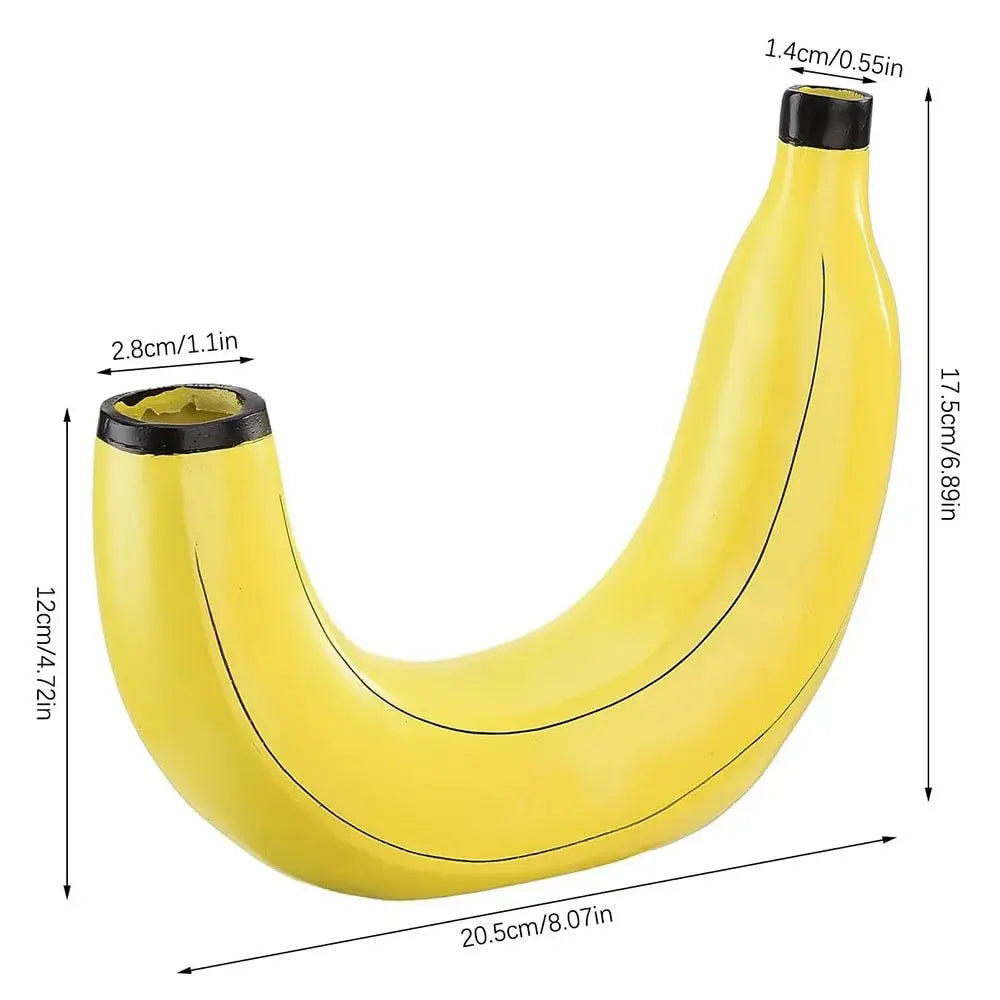 Banana Vase Resin Flower Vase Cute Banana Shape Tabletop Decorative Vase