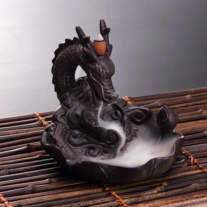 Retro Handmade Ceramic Backflow Incense Burner Home Decor Incense Holder Buddhist Crafts wihtout Incense Cones