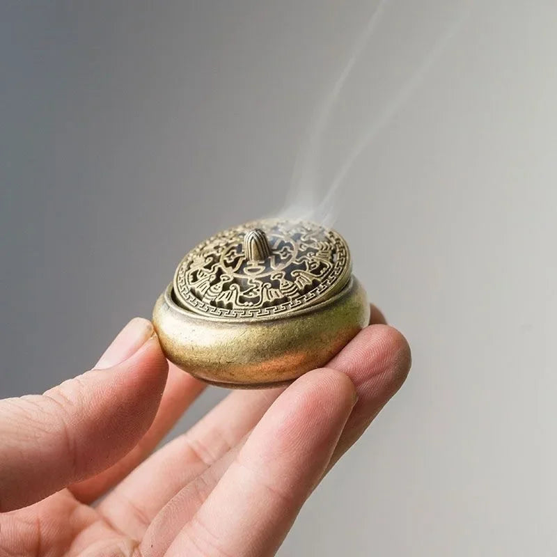 Buddhist Utensils Incense Burner Lotus Incense Censer Archaic Copper Alloy Sandalwood House Furnishings Home Office Decoration