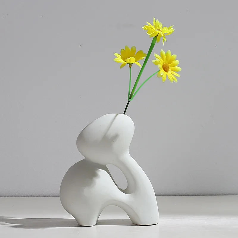 Ceramic Vase Flower Arrangement Dried Flowers