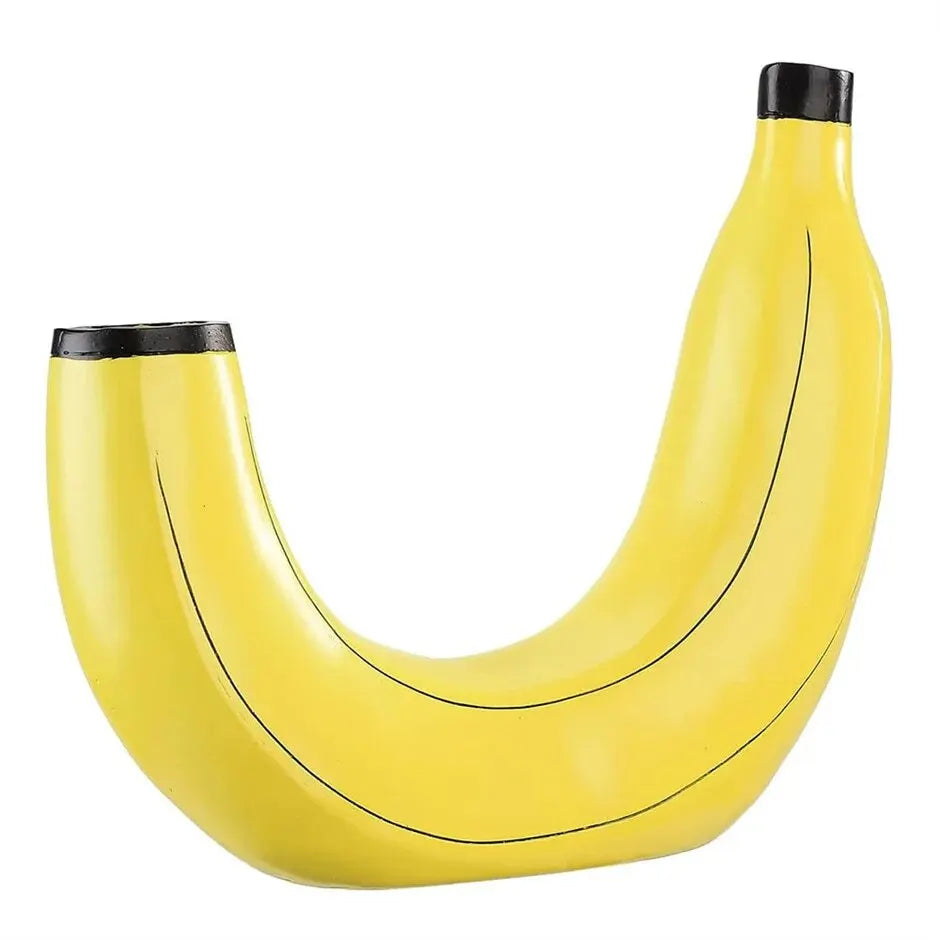 Banana Vase Resin Flower Vase Cute Banana Shape Tabletop Decorative Vase