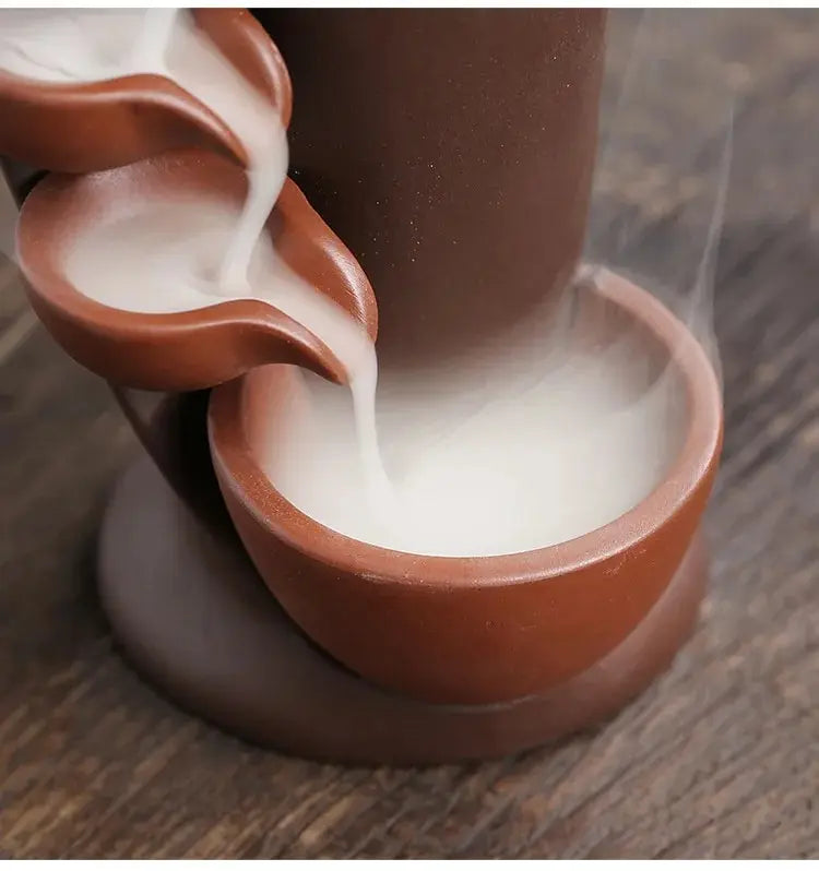 Ceramic Waterfall Incense Burner, Waterfall Incense Burner Holder,