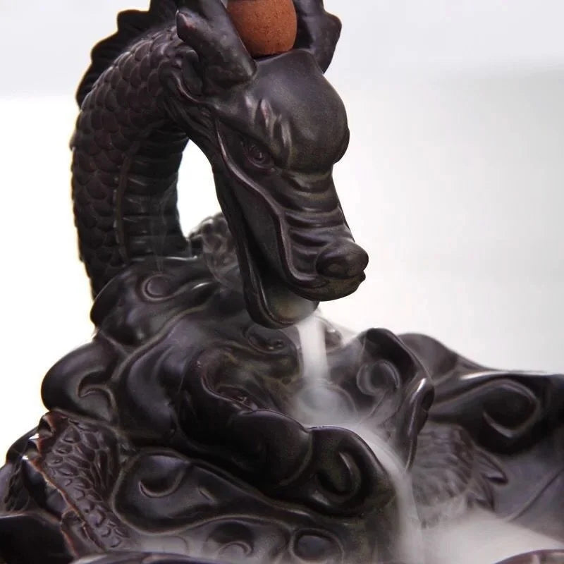 Retro Handmade Ceramic Backflow Incense Burner Home Decor Incense Holder Buddhist Crafts wihtout Incense Cones