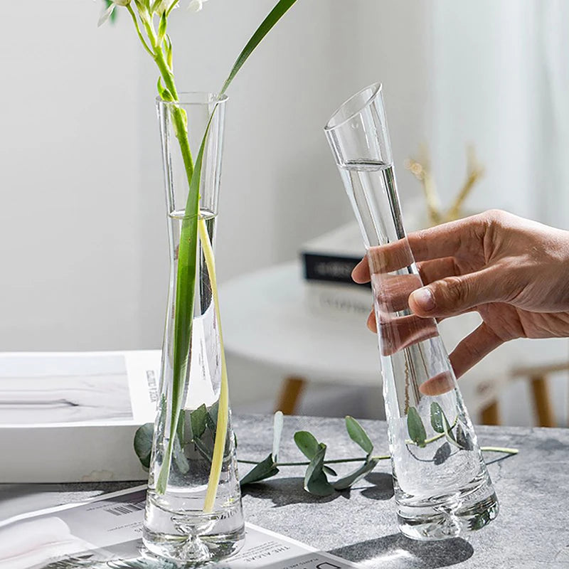 Transparent Glass Flower Vase Small Vase Hydroponics Plant Flower