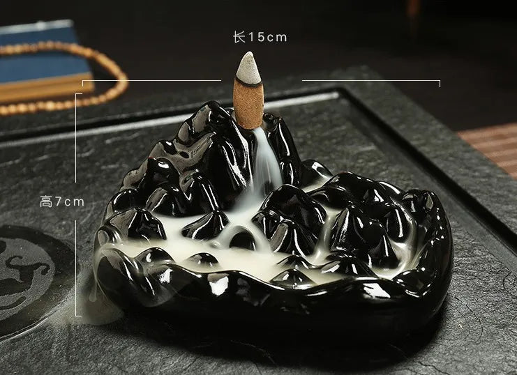 burner ceramic crafts aromatherapy burner bergamot tower incense burner Reflux incense burner alpine flowing water ornaments.