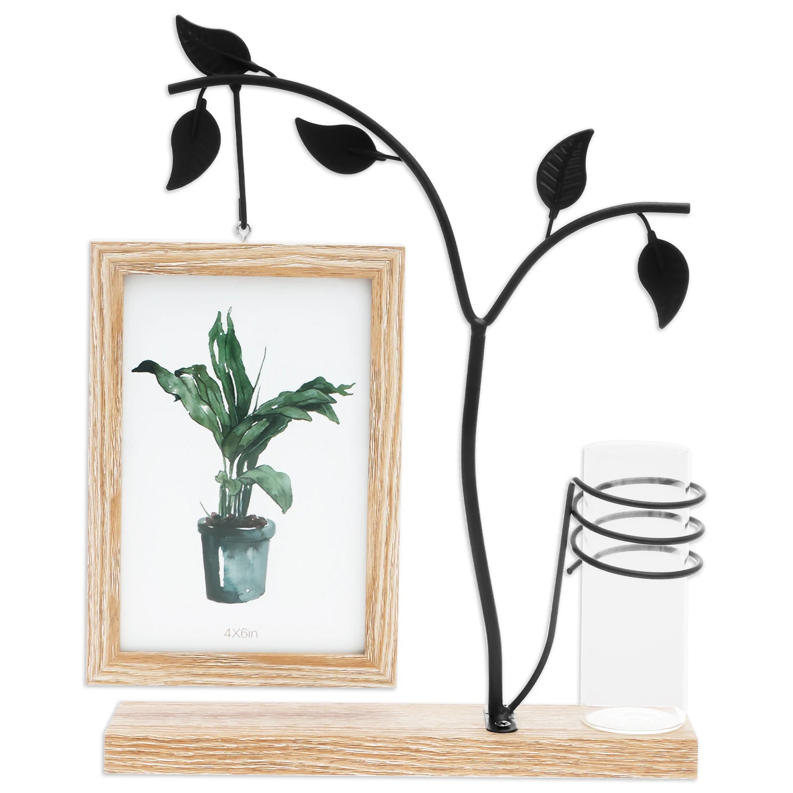 4x6 Picture Frame with Stand and Glass Vase for Flowers