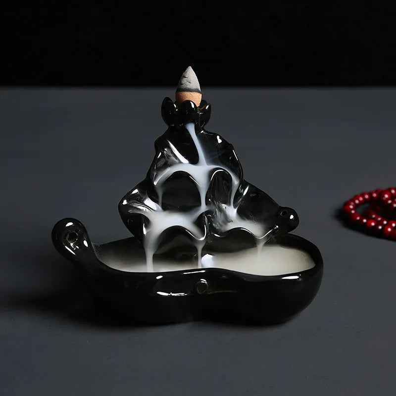burner ceramic crafts aromatherapy burner bergamot tower incense burner Reflux incense burner alpine flowing water ornaments.
