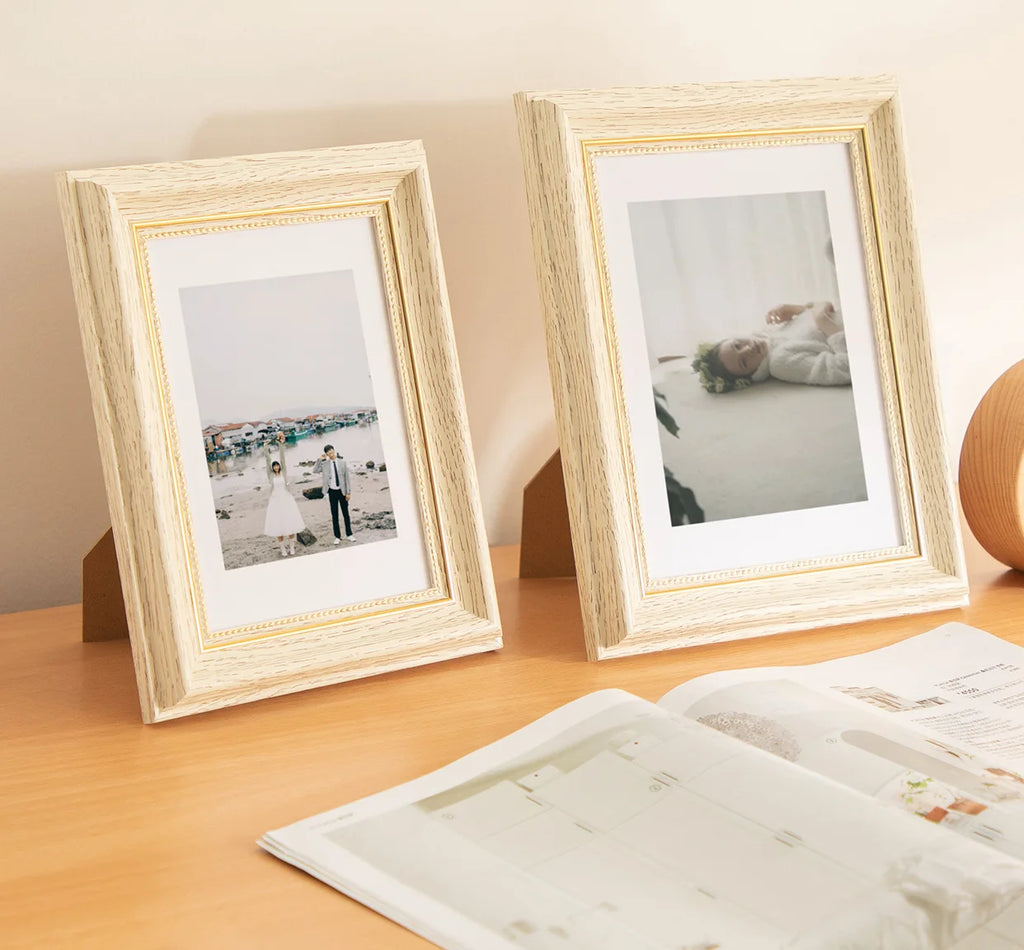 Wooden Photo Frame Stand for Kids, Picture Wall Hanging, Living Room Decor