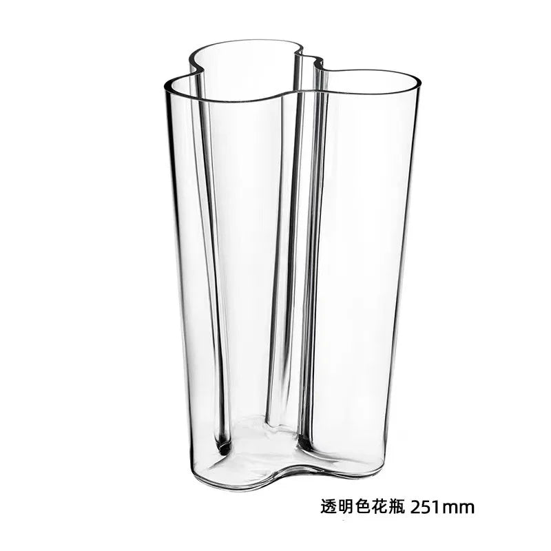 Green Glass Vase Modern Styel Transparent Flower Vase Floral