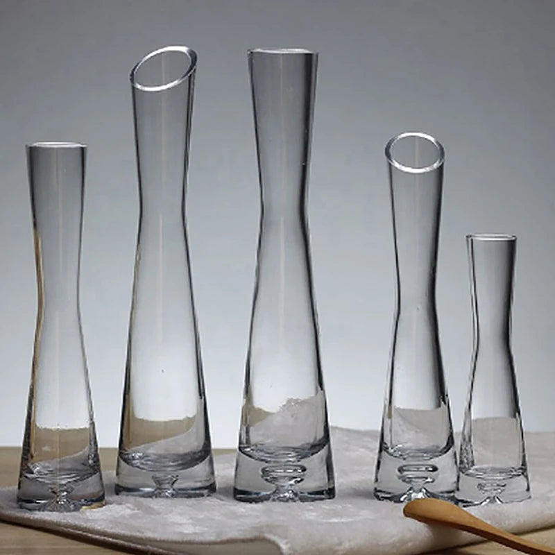 Transparent Glass Flower Vase Small Vase Hydroponics Plant Flower