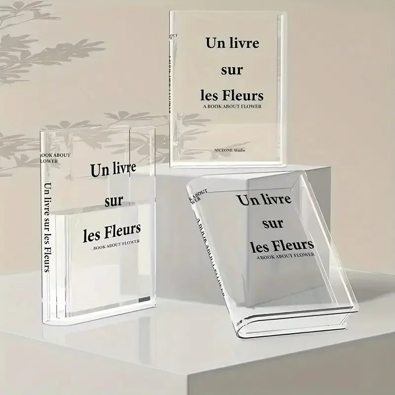 Clear Book Vase Aesthetic Acrylic Vase Unique Flower Vase