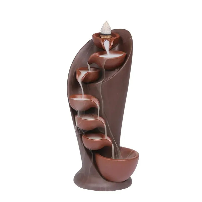 Ceramic Waterfall Incense Burner, Waterfall Incense Burner Holder,