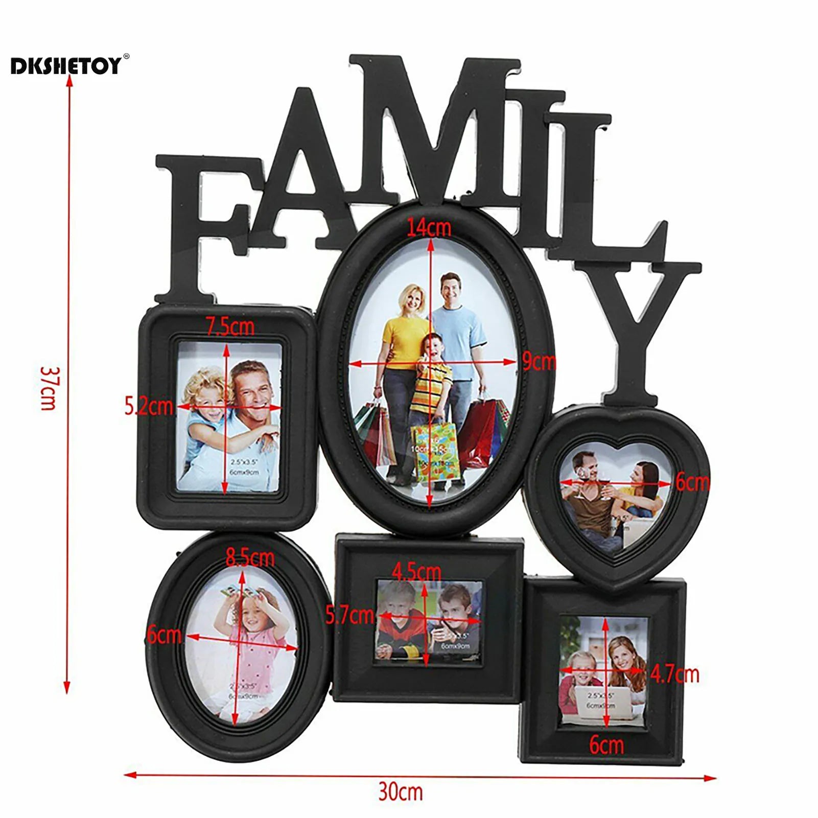 6 Pictures Family Photo Frames Wall Decor Wall Mount Photo Frame