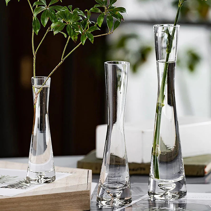 Transparent Glass Flower Vase Small Vase Hydroponics Plant Flower