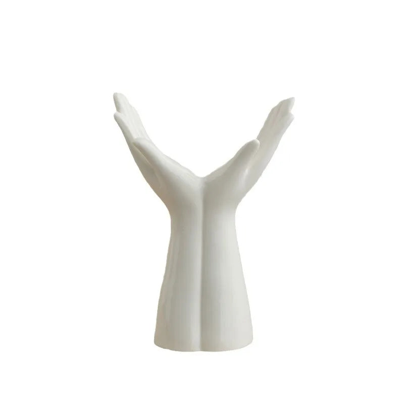 Ceramic Vase Hand Arm Palm Bouquet Flower Arrangement Accessories Flower Vase