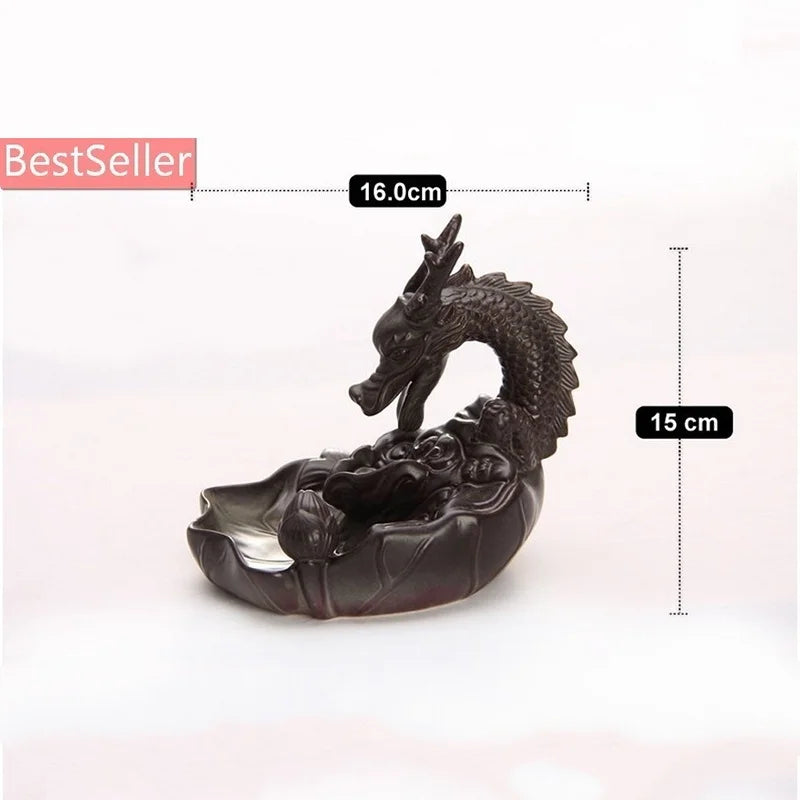 Retro Handmade Ceramic Backflow Incense Burner Home Decor Incense Holder Buddhist Crafts wihtout Incense Cones