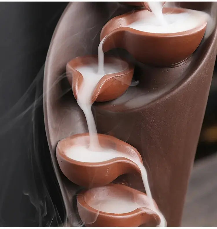 Ceramic Waterfall Incense Burner, Waterfall Incense Burner Holder,