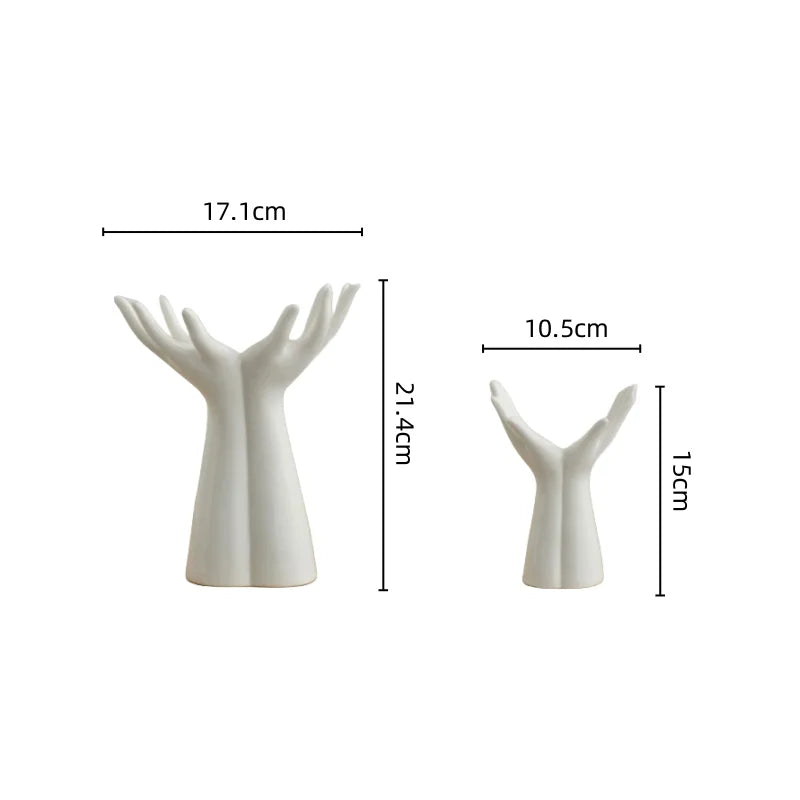 Ceramic Vase Hand Arm Palm Bouquet Flower Arrangement Accessories Flower Vase