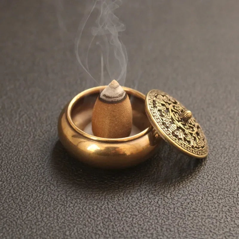 Buddhist Utensils Incense Burner Lotus Incense Censer Archaic Copper Alloy Sandalwood House Furnishings Home Office Decoration