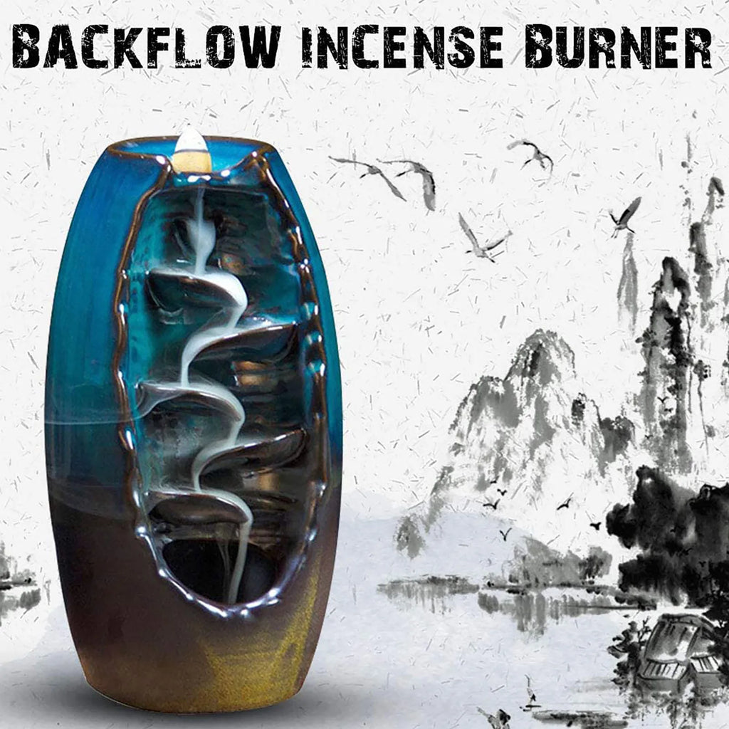 Ceramic waterfall reflux incense burner Creative home decoration Creative home living room candles romantic dining table