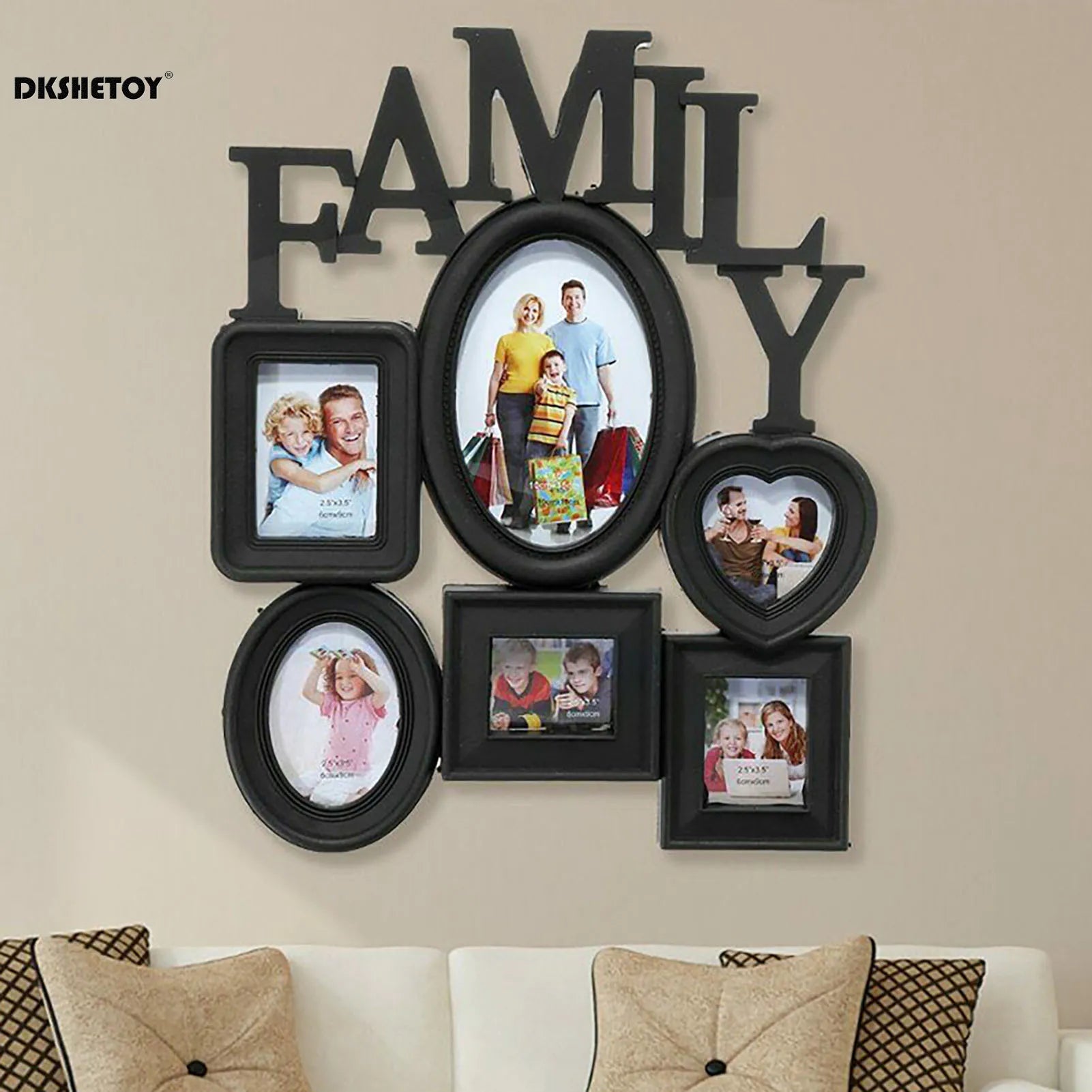 6 Pictures Family Photo Frames Wall Decor Wall Mount Photo Frame