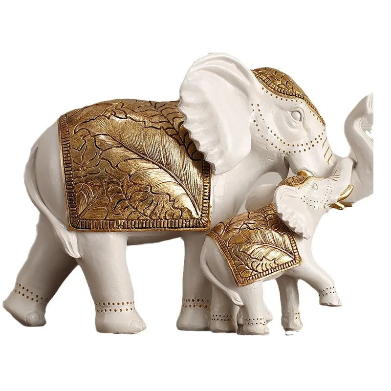 Resin Elephant Statue Elephant Figurine Sculpture Shelf Room Desk Table