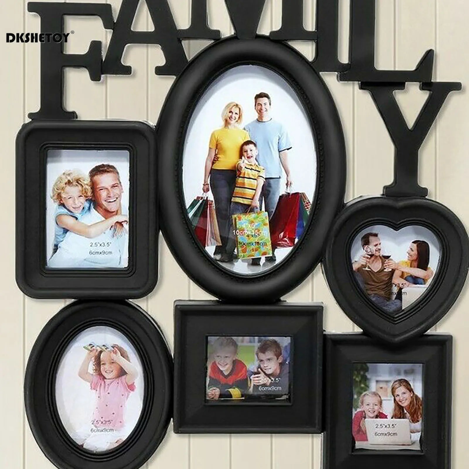 6 Pictures Family Photo Frames Wall Decor Wall Mount Photo Frame