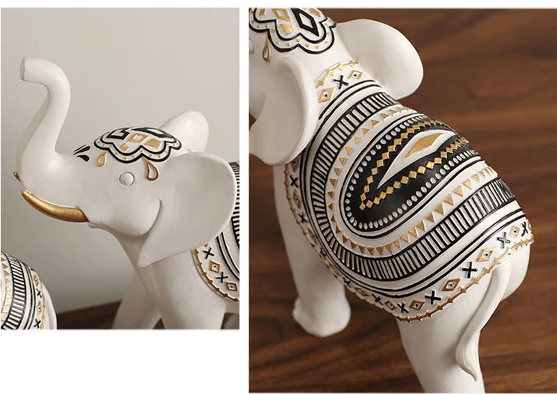 Resin Elephant Statue Elephant Figurine Sculpture Shelf Room Desk Table