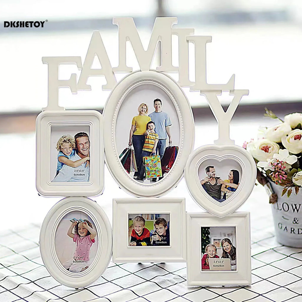 6 Pictures Family Photo Frames Wall Decor Wall Mount Photo Frame