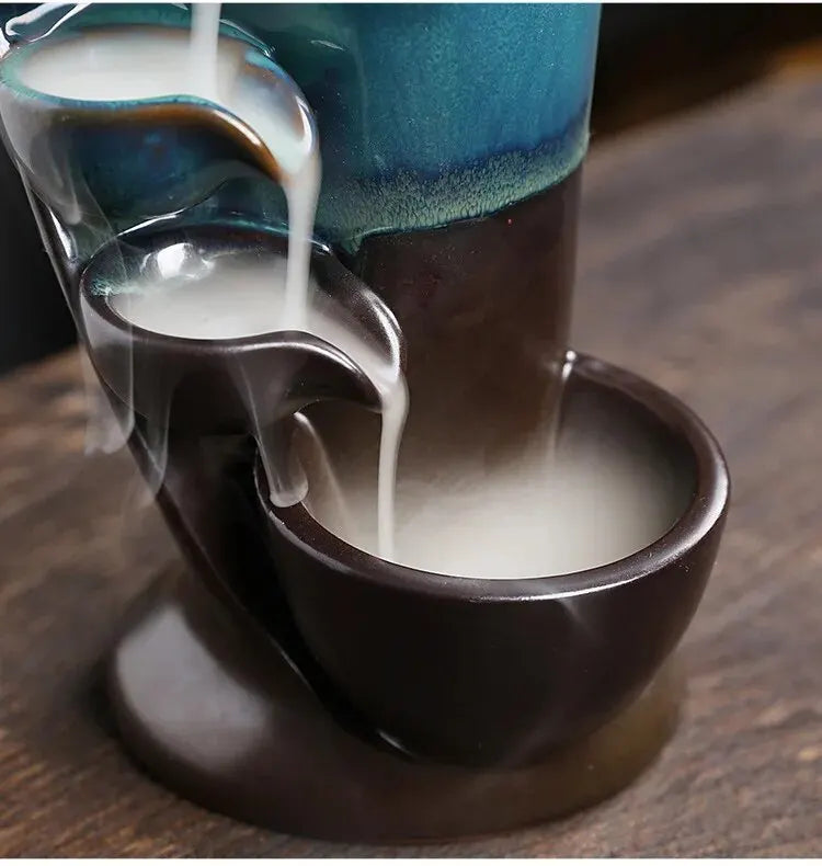 Ceramic Waterfall Incense Burner, Waterfall Incense Burner Holder,