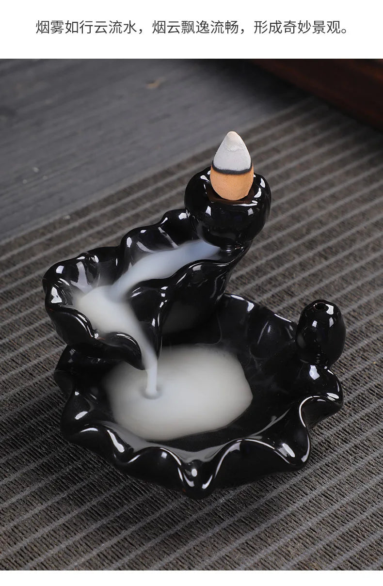 burner ceramic crafts aromatherapy burner bergamot tower incense burner Reflux incense burner alpine flowing water ornaments.