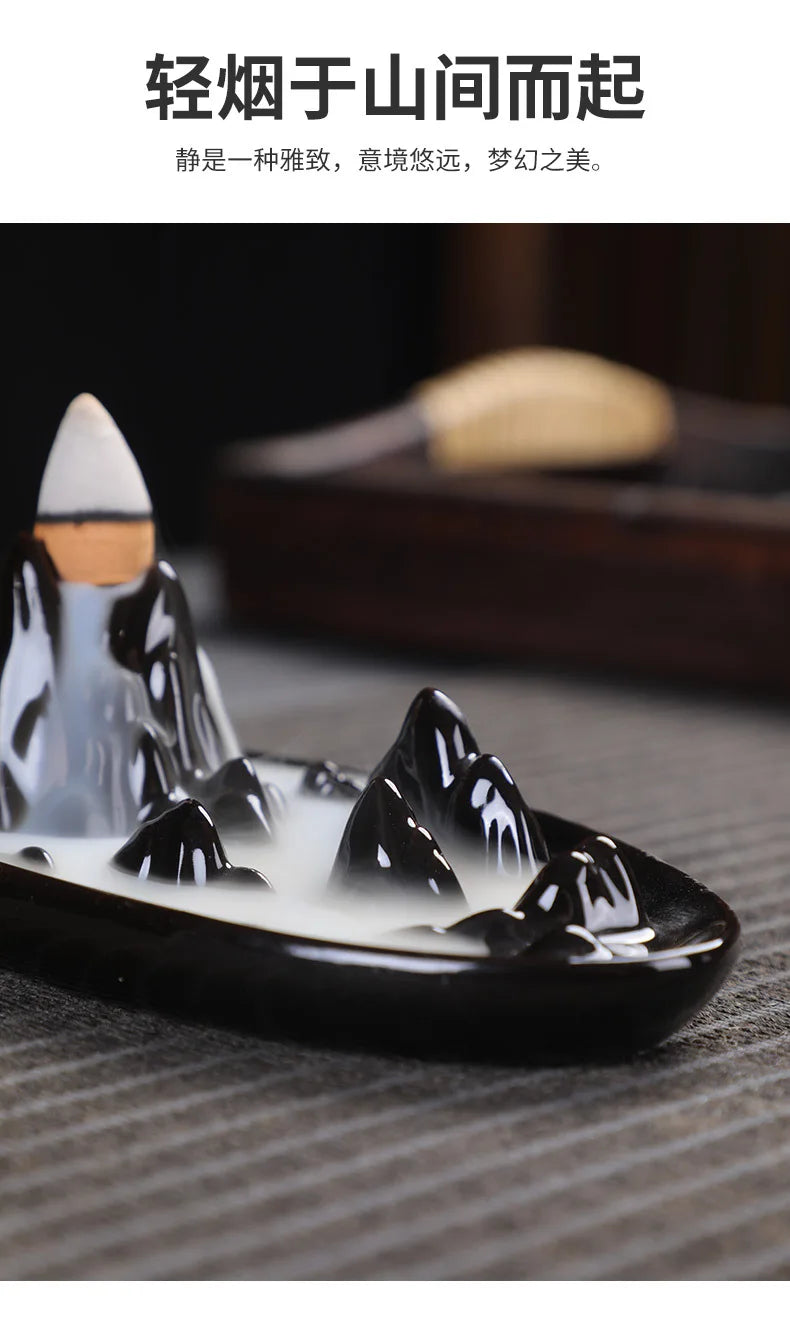 burner ceramic crafts aromatherapy burner bergamot tower incense burner Reflux incense burner alpine flowing water ornaments.