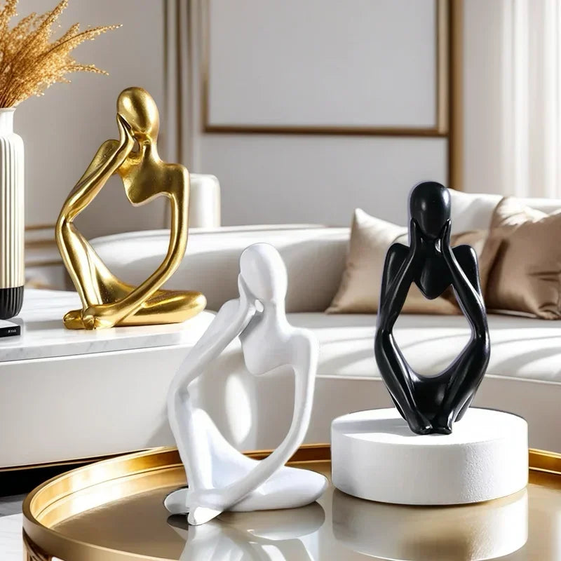 2025 Abstract Resin Sculpture Set - 3-Piece Modern Art Decor