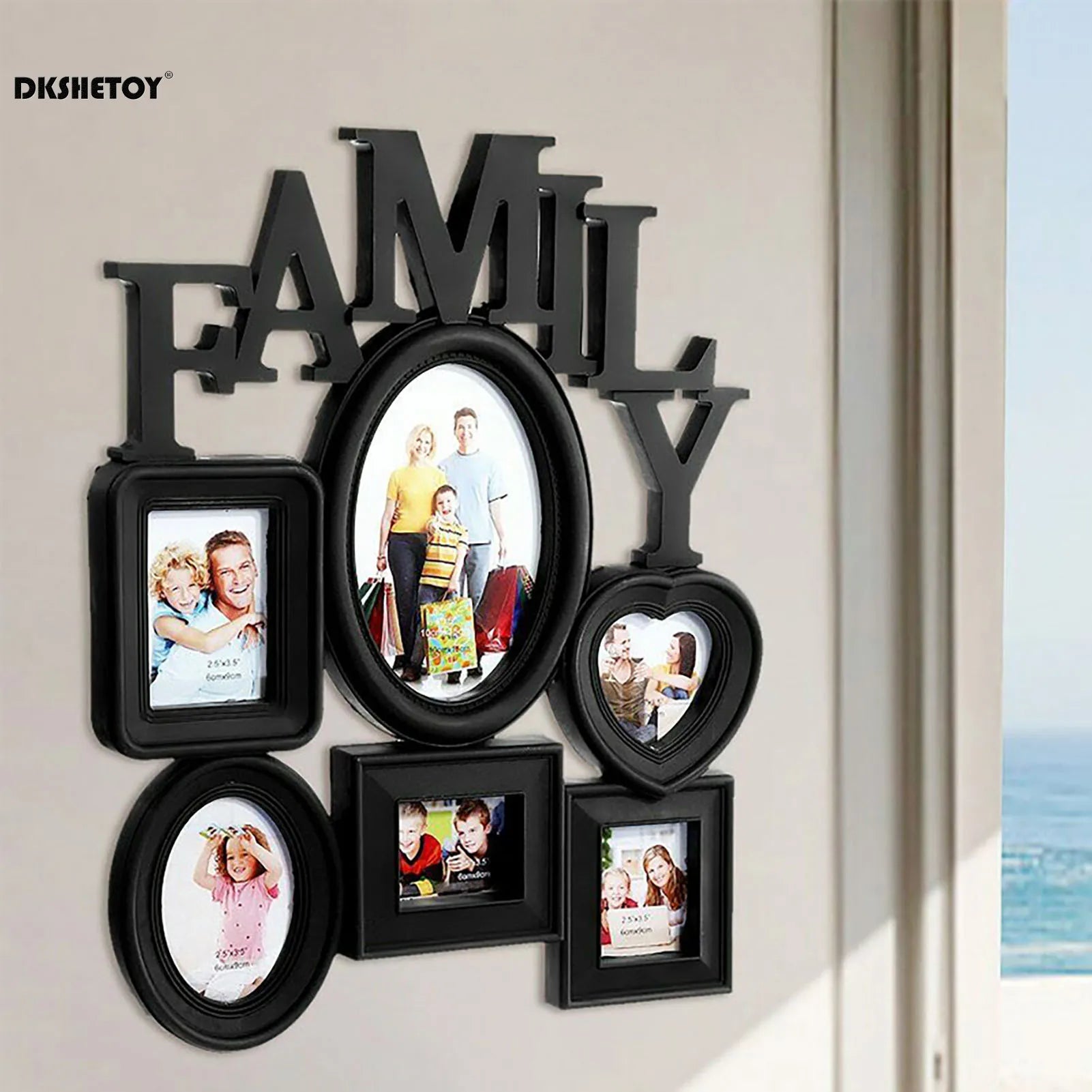 6 Pictures Family Photo Frames Wall Decor Wall Mount Photo Frame