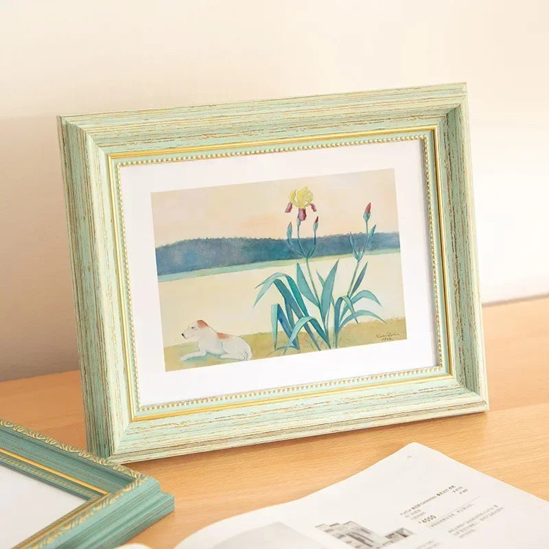 Wooden Photo Frame Stand for Kids, Picture Wall Hanging, Living Room Decor