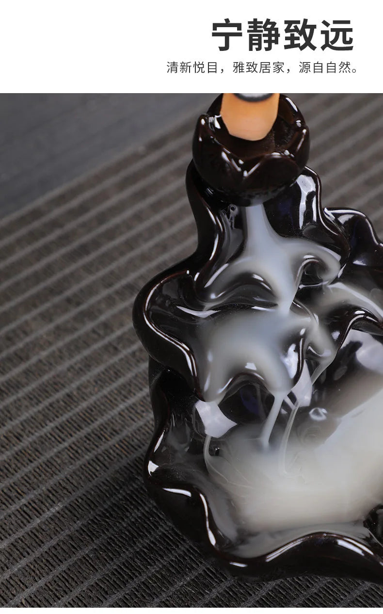 burner ceramic crafts aromatherapy burner bergamot tower incense burner Reflux incense burner alpine flowing water ornaments.