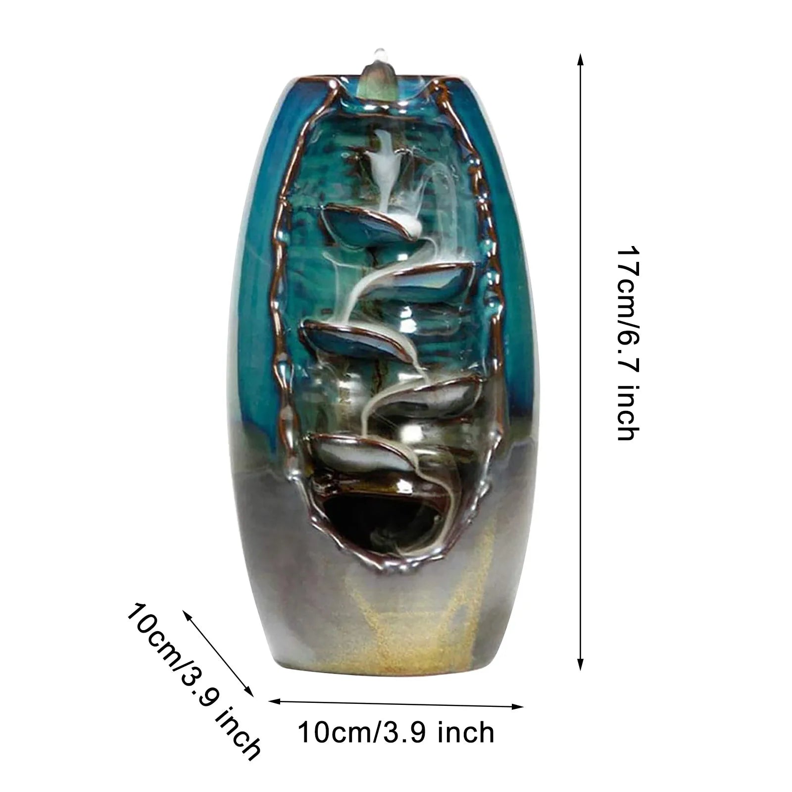 Ceramic waterfall reflux incense burner Creative home decoration Creative home living room candles romantic dining table