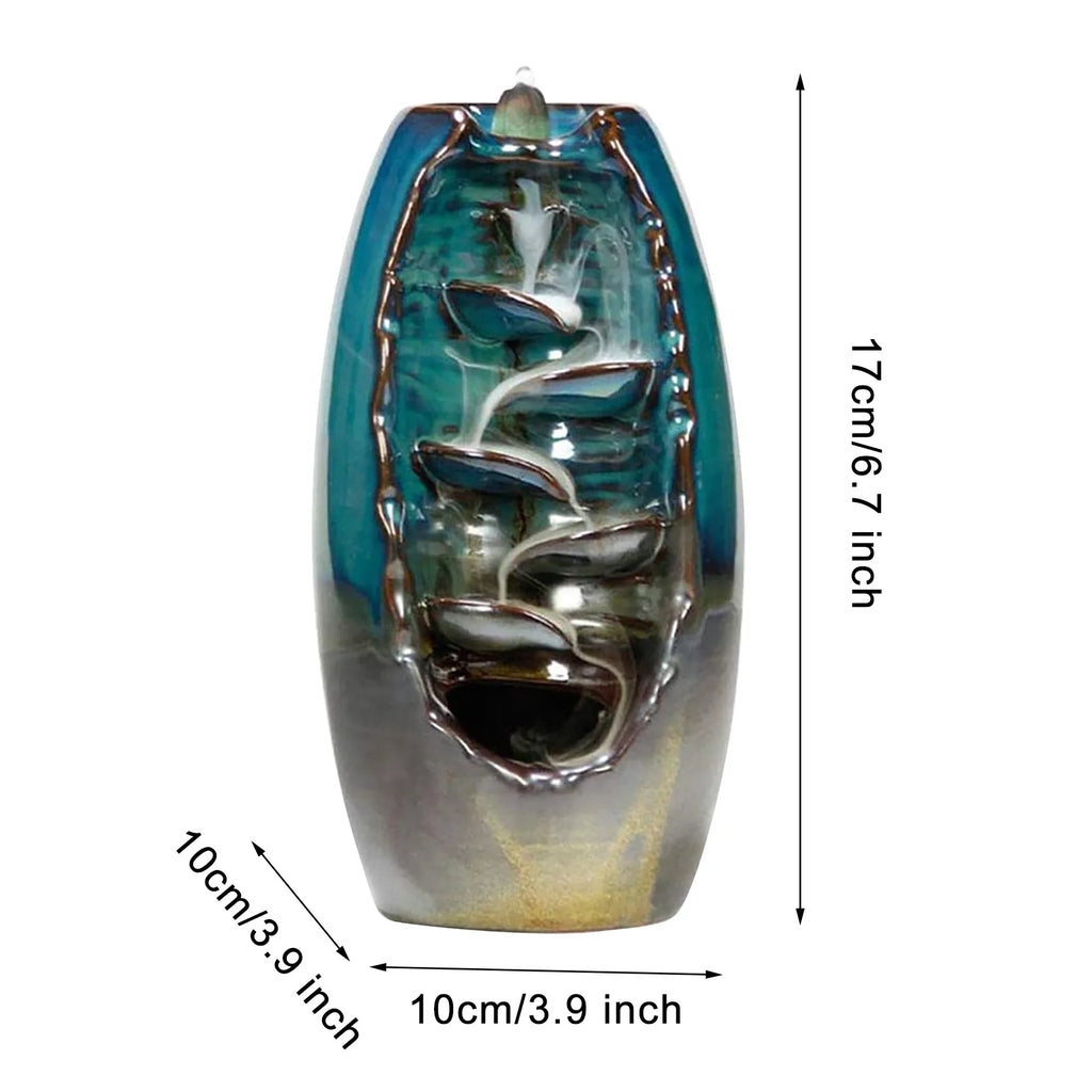 Ceramic waterfall reflux incense burner Creative home decoration Creative home living room candles romantic dining table