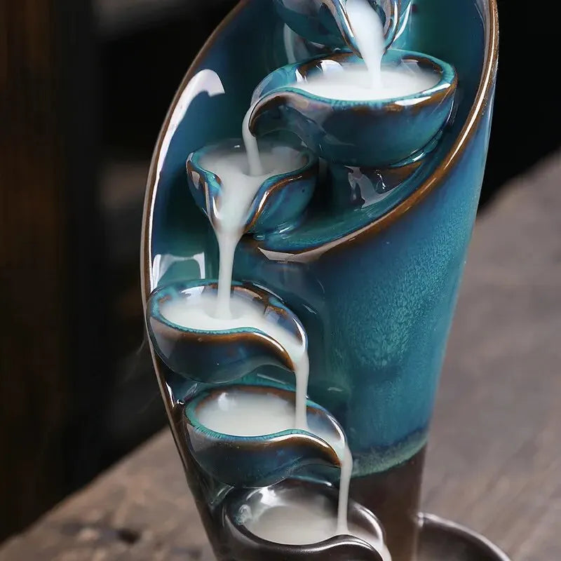 Ceramic Waterfall Incense Burner, Waterfall Incense Burner Holder,