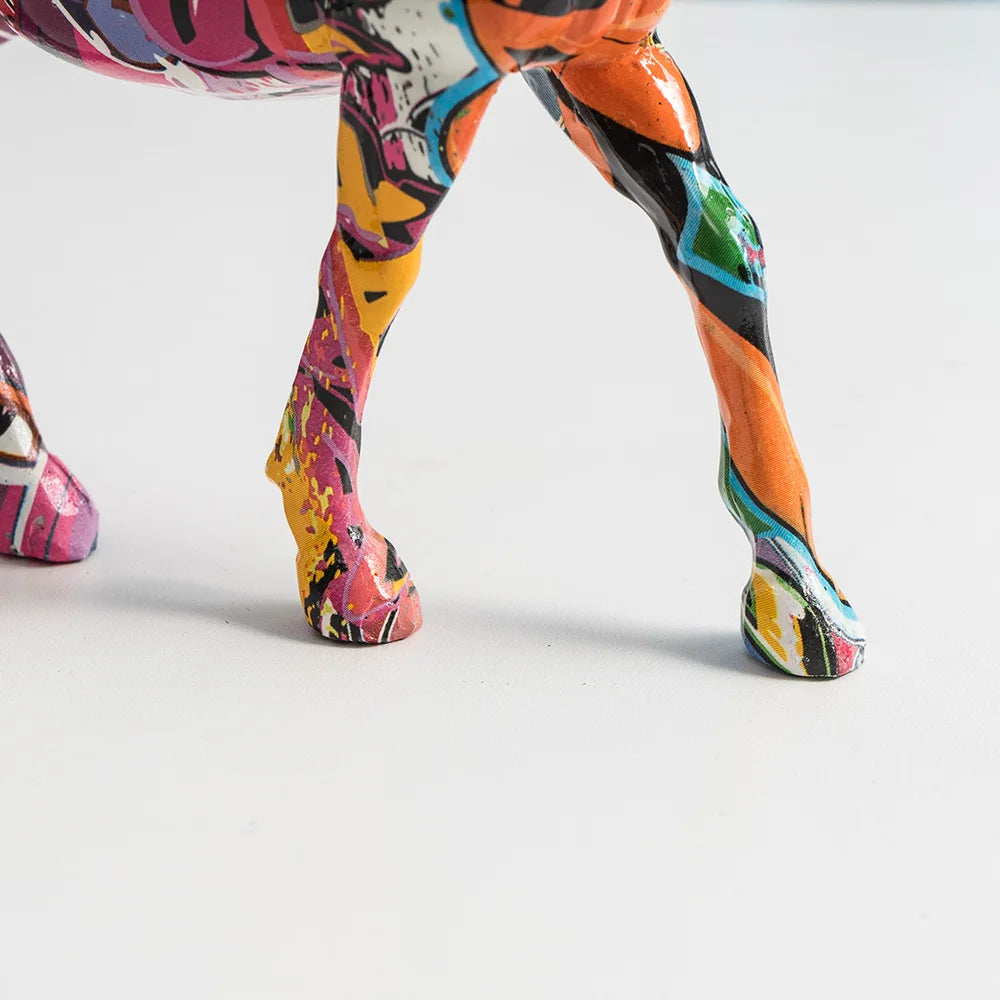 Resin Horse Statues Graffiti Animals Sculptures Handmade Art Crafts Home