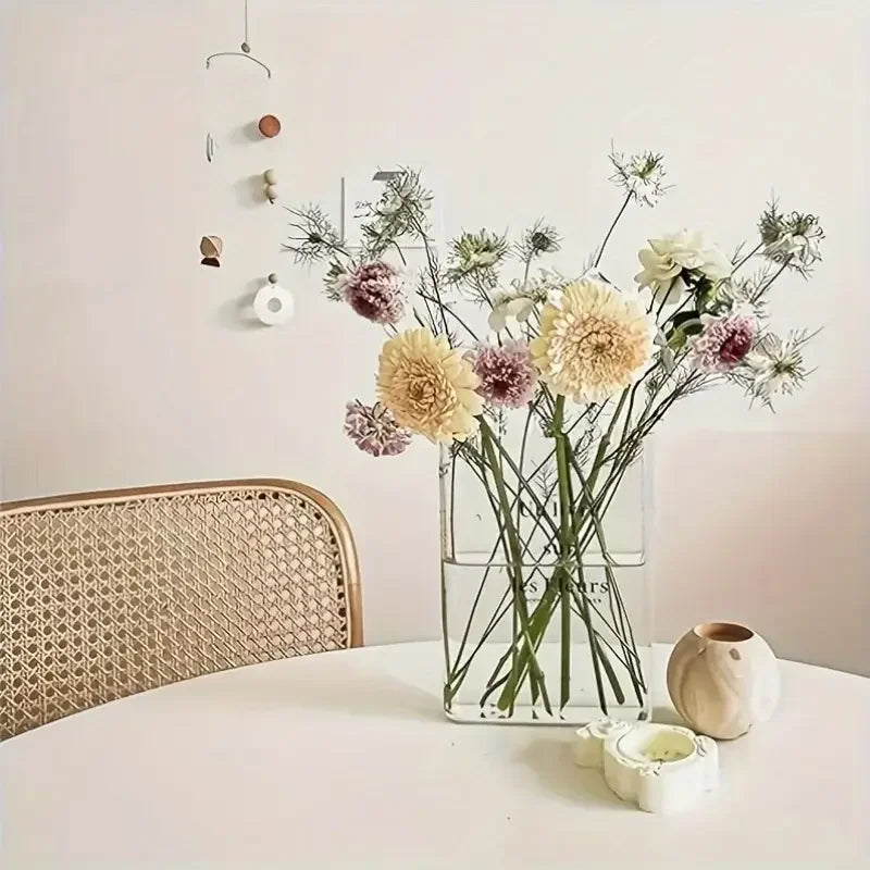 Clear Book Vase Aesthetic Acrylic Vase Unique Flower Vase
