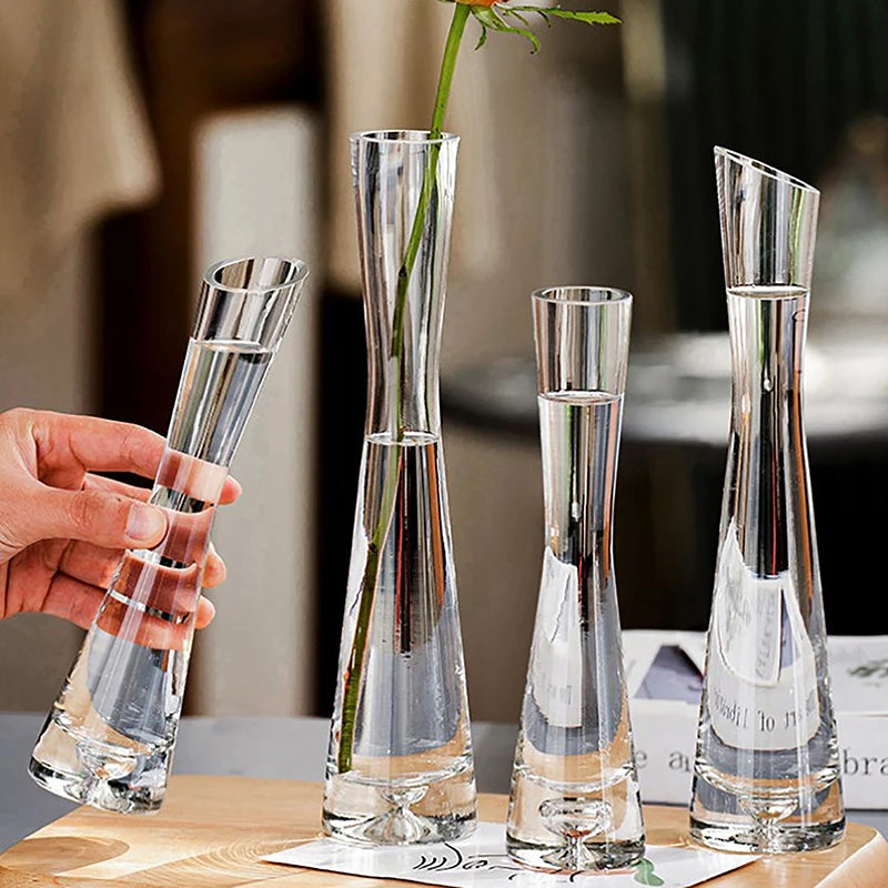 Transparent Glass Flower Vase Small Vase Hydroponics Plant Flower
